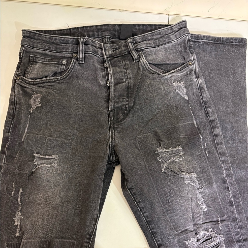 Distressed Gray Jeans